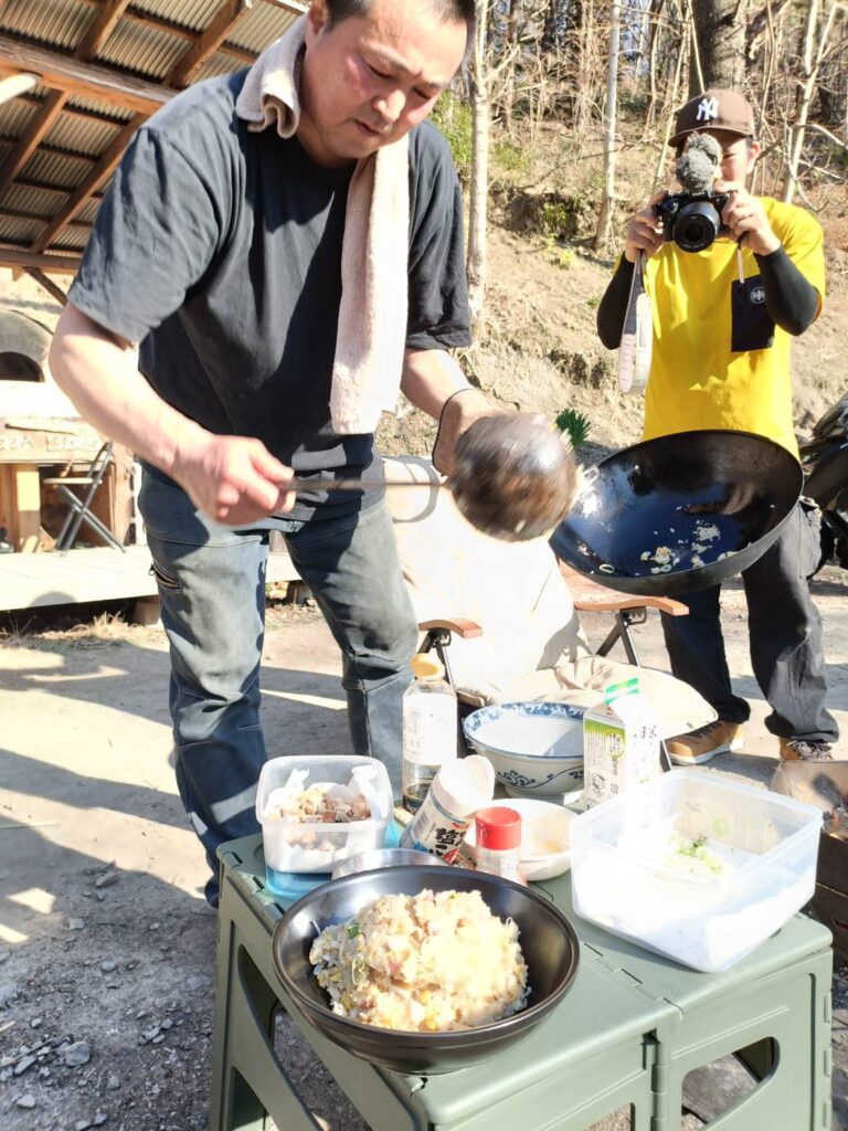 パラパラチャーハン作りの実演
